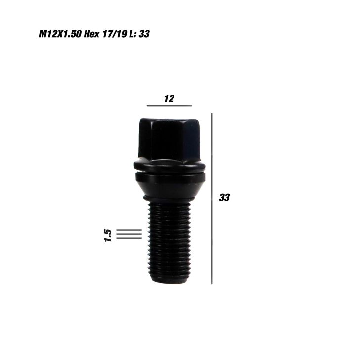 Set Tuercas OMP 33 mm Negro M12 x 1,50 7