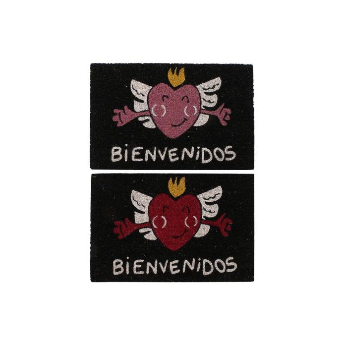 Felpudo Basicos DKD Home Decor Negro Rojo 40 x 1.5 x 60 cm (2 Unidades) Felpudo Basicos DKD Home Decor Negro Rojo 40 x 1.5 x 60 cm (2 Unidades)