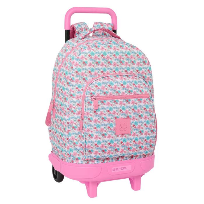 Mochila Escolar con Ruedas Moos Flores Multicolor 33 x 45 x 22 cm