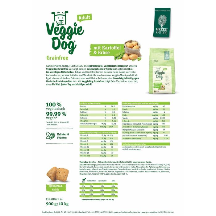 Pienso Green Petfood Patatas Guisantes 10 kg 1