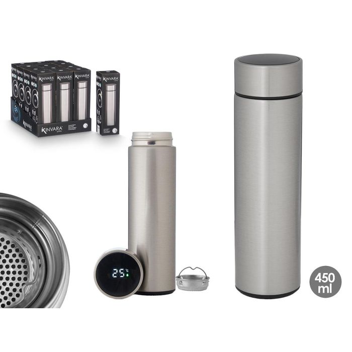 Termo Termometro Digital Acero 450Ml Kinvara 6X22CM (12 Unidades) Termo Termometro Digital Acero 450Ml Kinvara 6X22CM (12 Unidades)