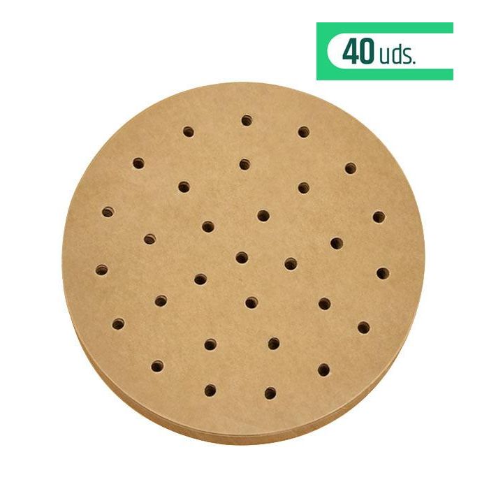 Algon Set de 40 Papeles Redondos Perforados para Airfryer de 23 cm (24 Unidades) 7