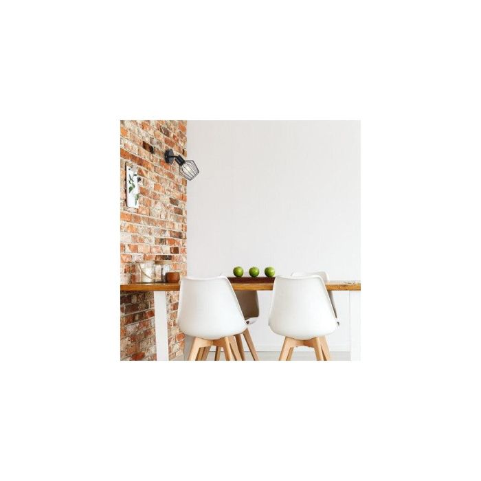 RABALUX RAB-3534 Foco Spot Lámpara de Pared Belano Estilo Industrial Negro Mate Rejilla 1xE27 IP20 Para Salón Dormitorio Estudio 3