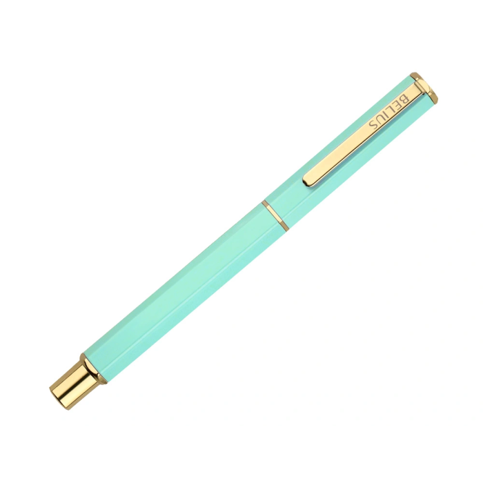 Belius Bolígrafo Macaron Bliss Verde Dorado Tinta Azul 0.8 mm Diseño Elegante Caja de Lujo 5