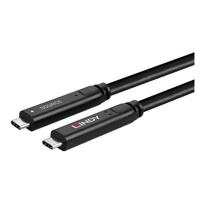 LINDY 43393 Cable Híbrido USB 3.2 Gen 1 & DP 1.4 Tipo C Macho a Macho 8m Negro 4