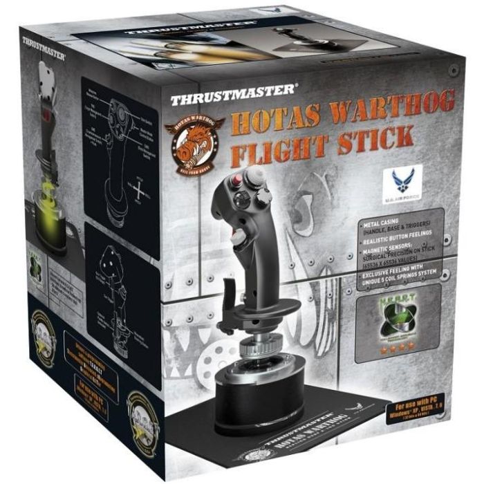 Thrustmaster Hotas Warthog Flight Stick Palanca de Mando para PC - Conexión USB 2.0 Alámbrico, 19 Botones Programables, Negro 1