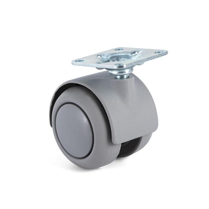 Q&Q Rueda Giratoria Onixa Aro de Goma Plástico Gris Ø50mm para Muebles 1 Q&Q Rueda Giratoria Onixa Aro de Goma Plástico Gris Ø50mm para Muebles 1
