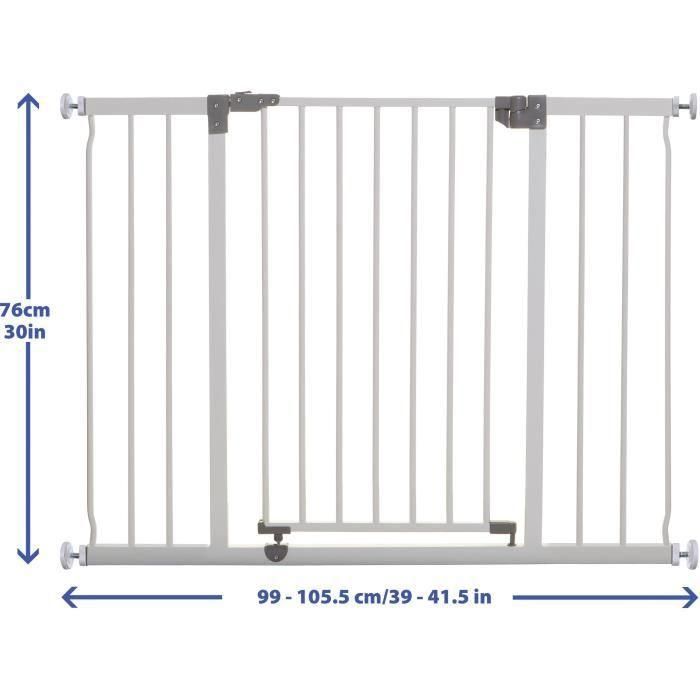 DREAMBABY Barrera de seguridad Extra grande LIBERTY - Por presión - L 99/105.5 x H 75 cm - Blanco 3