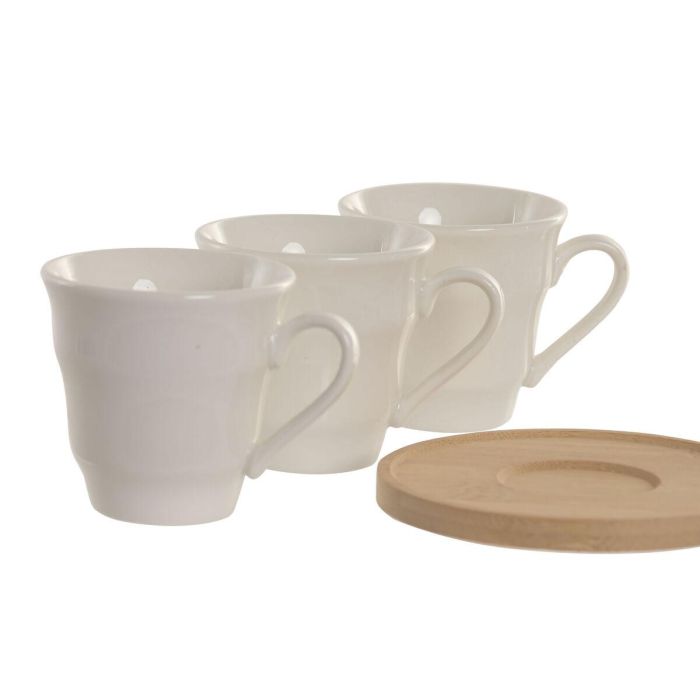 DKD Home Decor Set de 6 Tazas de Café Básicas de Porcelana y Bambú Blancas, 90ml, 6.4 x 6.2 x 8.5 cm 4 DKD Home Decor Set de 6 Tazas de Café Básicas de Porcelana y Bambú Blancas, 90ml, 6.4 x 6.2 x 8.5 cm 4