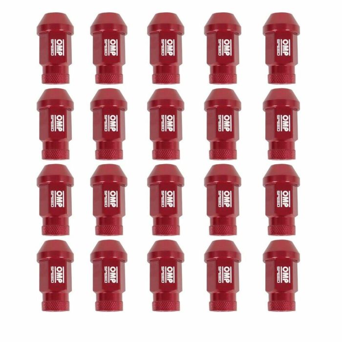 Set Tuercas OMP 7075 40 mm M14 x 1,50 20 uds Rojo 2