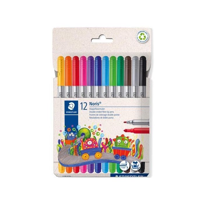 Staedtler Rotuladores Doble Punta 1-3 mm Colores Surtidos Estuche 12 Ud Staedtler Rotuladores Doble Punta 1-3 mm Colores Surtidos Estuche 12 Ud