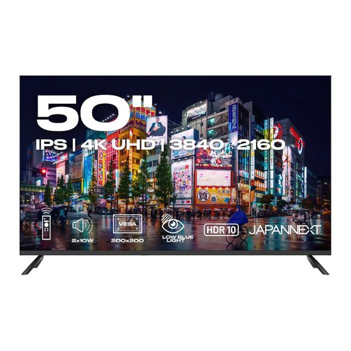 JAPANNEXT JN-IPS500UHD60F - Monitor 4K Ultra HD 50" (127 cm) 3840x2160 IPS 60Hz HDR Altavoces HDMI DisplayPort USB WLAN Negro 3
