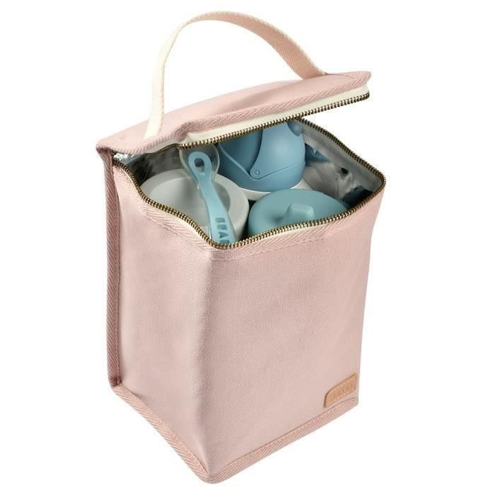 BEABA, Bolsa de comida para bebés, isotérmica, rosa empolvado 3 BEABA, Bolsa de comida para bebés, isotérmica, rosa empolvado 3