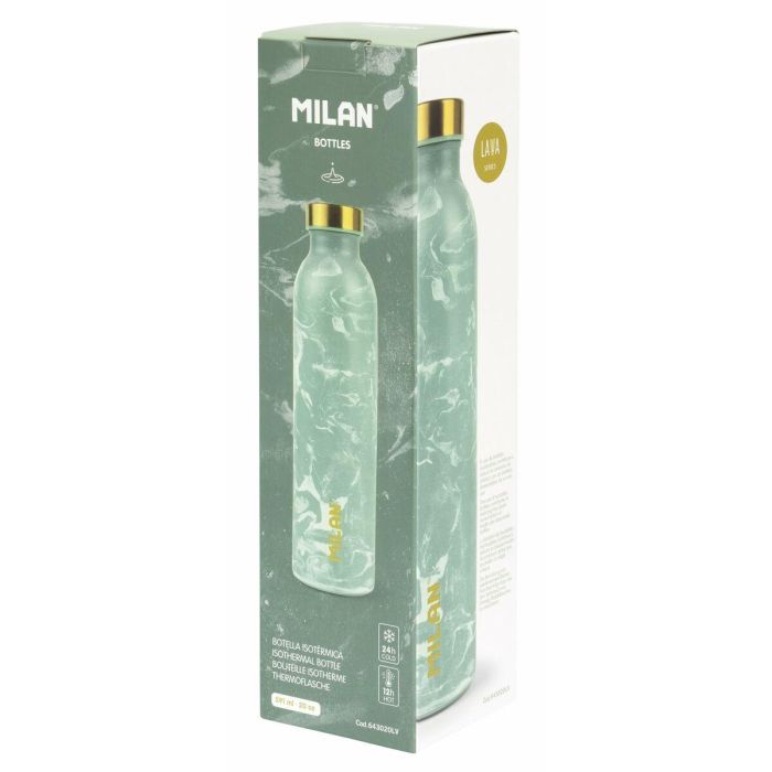 Botella Portaliquidos Milan Acero Inoxidable Serie Lava Verde 350 mL 7