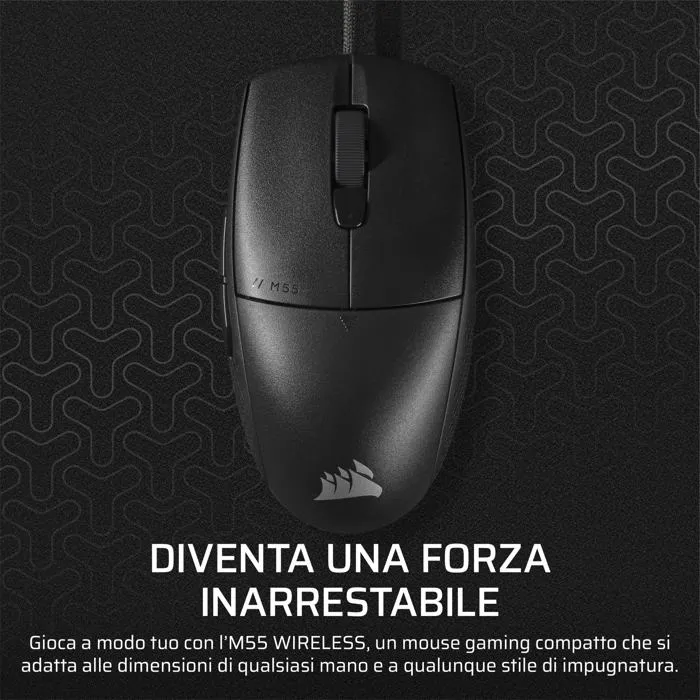 Corsair Ratón Gaming M55 Wired, 16.000 DPI, Ergonómico, Retroiluminación RGB, COR1725844600629 1