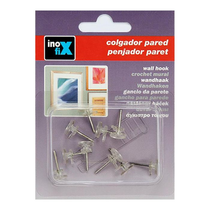 Inofix Colgador para cuadros simple transparente 3000-0, plástico/clavos acero, blister 10 unid. 1 Inofix Colgador para cuadros simple transparente 3000-0, plástico/clavos acero, blister 10 unid. 1
