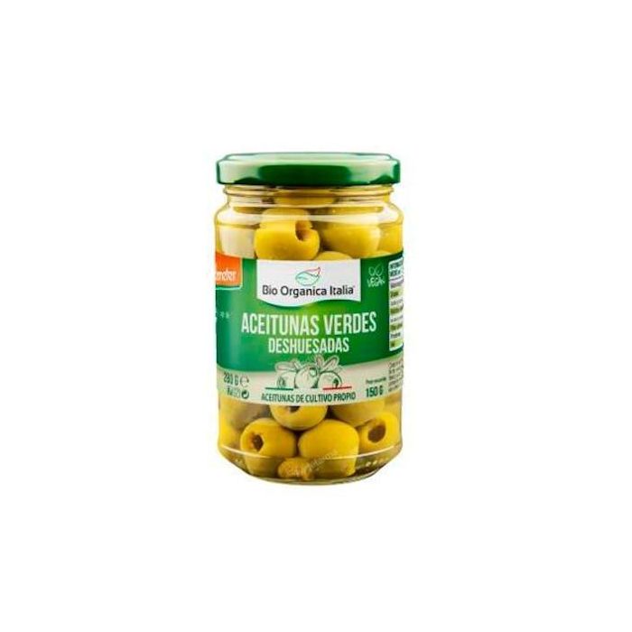 BIO ORGANICA ITALIA Aceituna Verde Deshuesada Bio 280g - Certificado Demeter de Italia