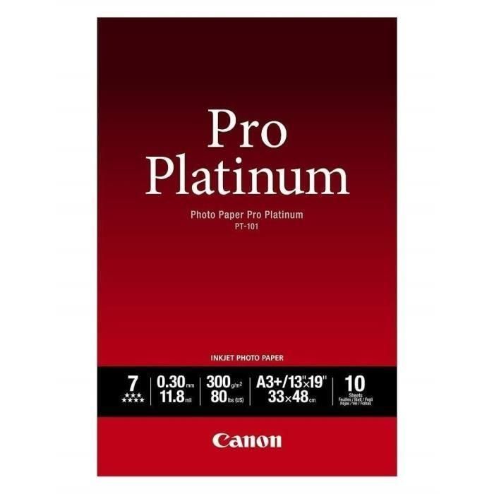 Canon 2768B018 Papel Fotográfico PT-101 Photo Paper Pro Platinum 300g/m² A3+ 10 Hojas 1