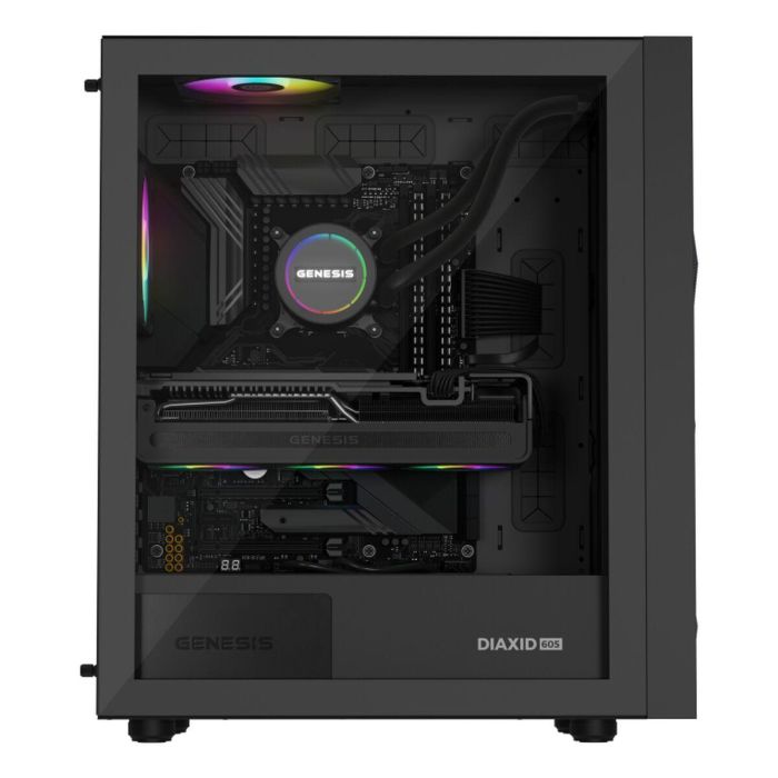 GENESIS NLG-2321 Kit de Refrigeración Líquida para Ordenador, Carcasa PC, Negro, 3 Ventiladores, Iluminación LED RGB 2