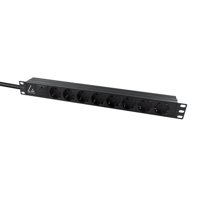 Lanview 19'' rack mount power strip, 3m, 16A with 8 x Schuko F outlets 1 Lanview 19'' rack mount power strip, 3m, 16A with 8 x Schuko F outlets 1