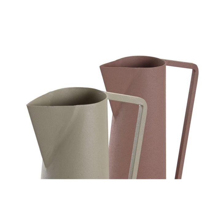 Jarron Urban DKD Home Decor Rosa Beige 10 x 35 x 12 cm (2 Unidades) 2