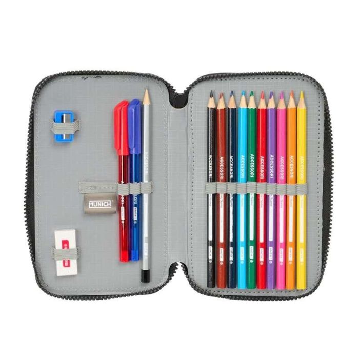 Plumier Escolar Safta Doble Pequeño 29 Piezas Munich Topo 195x125x40 mm 2 Plumier Escolar Safta Doble Pequeño 29 Piezas Munich Topo 195x125x40 mm 2