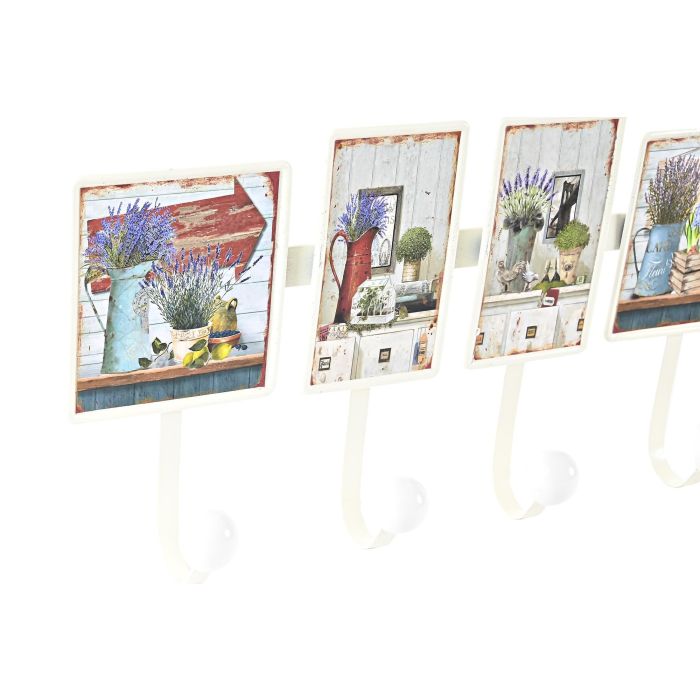 DKD Home Decor Perchero de Pared Shabby de Metal, 4 colgadores, 38x19x6 cm. Pack de 4 Unidades, blanco y multicolor surtido. 1 DKD Home Decor Perchero de Pared Shabby de Metal, 4 colgadores, 38x19x6 cm. Pack de 4 Unidades, blanco y multicolor surtido. 1
