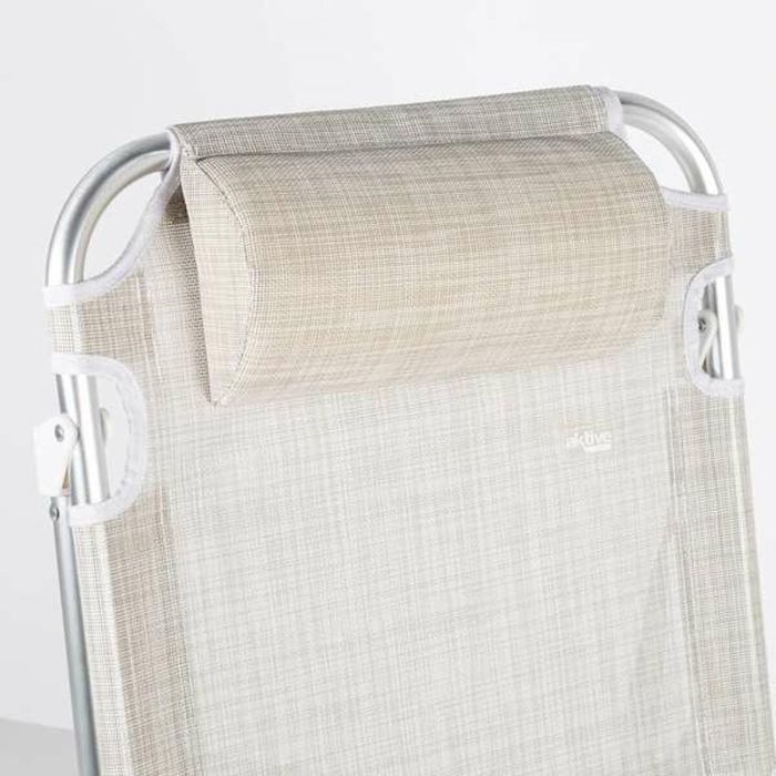 Silla playa alta plegable aluminio blanca 48x60x90 cm con cojin y asa. 6 Silla playa alta plegable aluminio blanca 48x60x90 cm con cojin y asa. 6