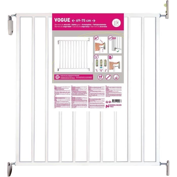 Barrera de seguridad infantil NORDLINGER PRO VOGUE - 69 a 75 cm - Giratoria - Fácil apertura 3