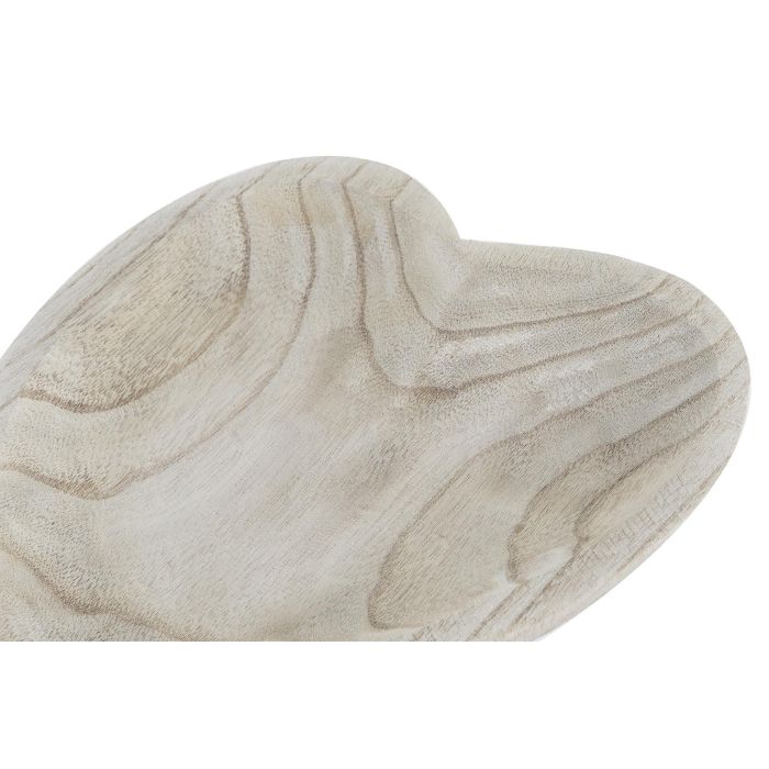 DKD Home Decor Centro de Mesa Tropical de Madera Paulownia Marrón Claro con Diseño de Corazón, 24 cm Largo x 35 cm Ancho x 4 cm Alto 2