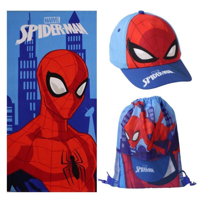 CERDÀ Spiderman Marvel Set Toalla + Saco + Gorra 70x140cm Poliéster