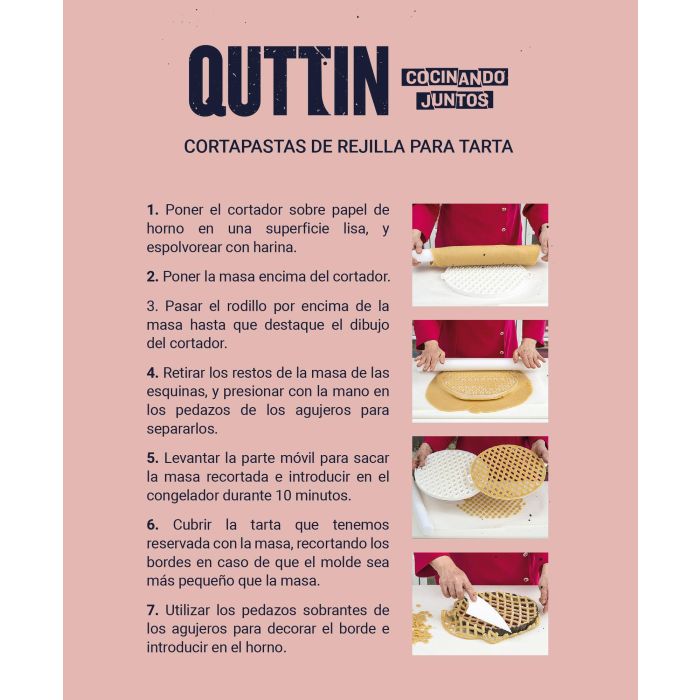 Quttin Cortador de Masa para Pastel Celosía Redondo 30.2 cm x 34 cm x 2 cm (6 Unidades)