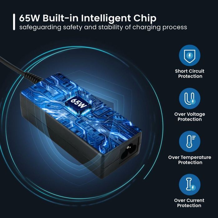 Ewent EW3968 Cargador Universal 65W para portátiles con 10 conectores. Compatible con Acer, HP, Dell, Asus, Sony, Toshiba. 8