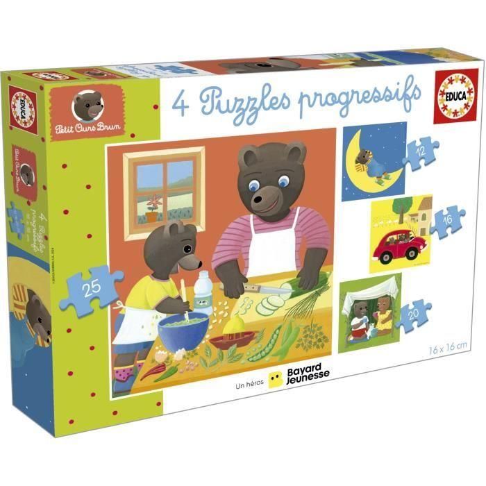 Puzzle - EDUCA - Osito Pardo: 4 puzzles progresivos para niños de 12 a 25 piezas para niños de 3 años 3 Puzzle - EDUCA - Osito Pardo: 4 puzzles progresivos para niños de 12 a 25 piezas para niños de 3 años 3