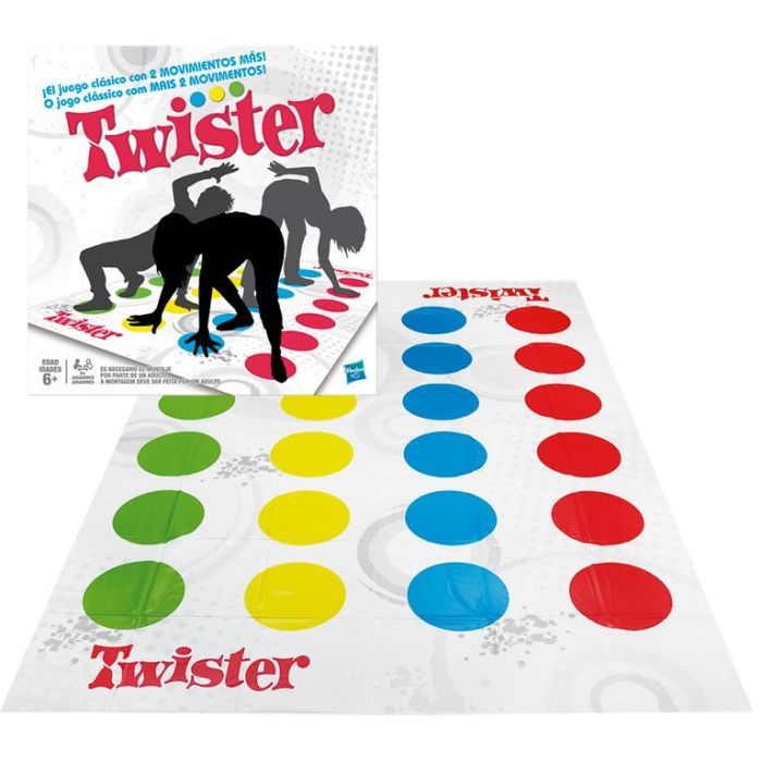 Hasbro Gaming 98831 Twister - Juego de Equilibrio y Coordinación Infantil con Alfombra Gigante 140x140 cm Impermeable y Fácil Limpieza, +6 Años 1 Hasbro Gaming 98831 Twister - Juego de Equilibrio y Coordinación Infantil con Alfombra Gigante 140x140 cm Impermeable y Fácil Limpieza, +6 Años 1