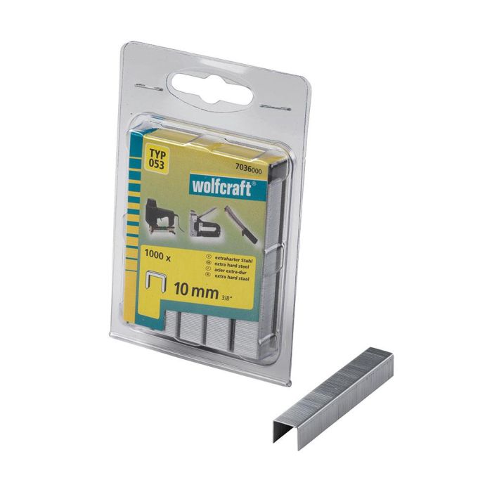 Wolfcraft Grapas de lomo ancho 10mm tipo 053, Pack 1000 unidades, Ref. 7036000 0 Wolfcraft Grapas de lomo ancho 10mm tipo 053, Pack 1000 unidades, Ref. 7036000 0
