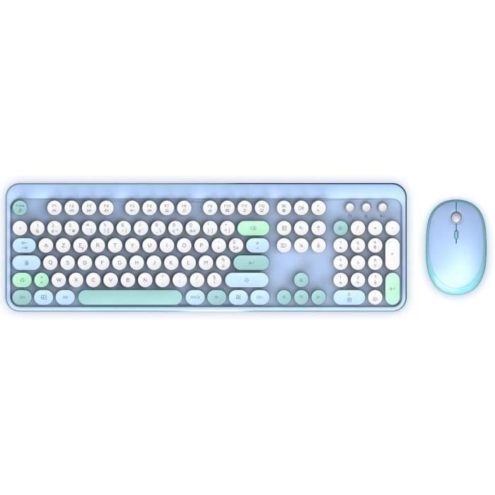 Combo teclado + mouse inalámbrico - MOBILITY LAB - Pure Color - Azul - Diseño ergonómico - Escritura discreta Combo teclado + mouse inalámbrico - MOBILITY LAB - Pure Color - Azul - Diseño ergonómico - Escritura discreta