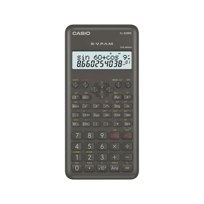 Casio Calculadora Cientifica Negra 12 Y 10+2 Dígitos 240 Funciones Fx-82Ms-2 2