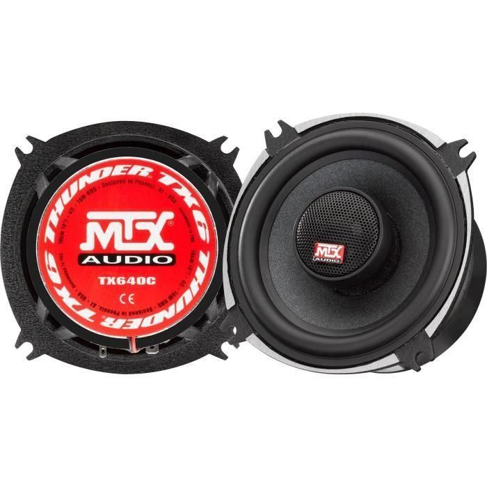 MTX TX640C Altavoces coaxiales 10cm 2 vías 70W RMS 4O chasis de aluminio tweeter de neodimio bobina domo de seda TSV TIL.