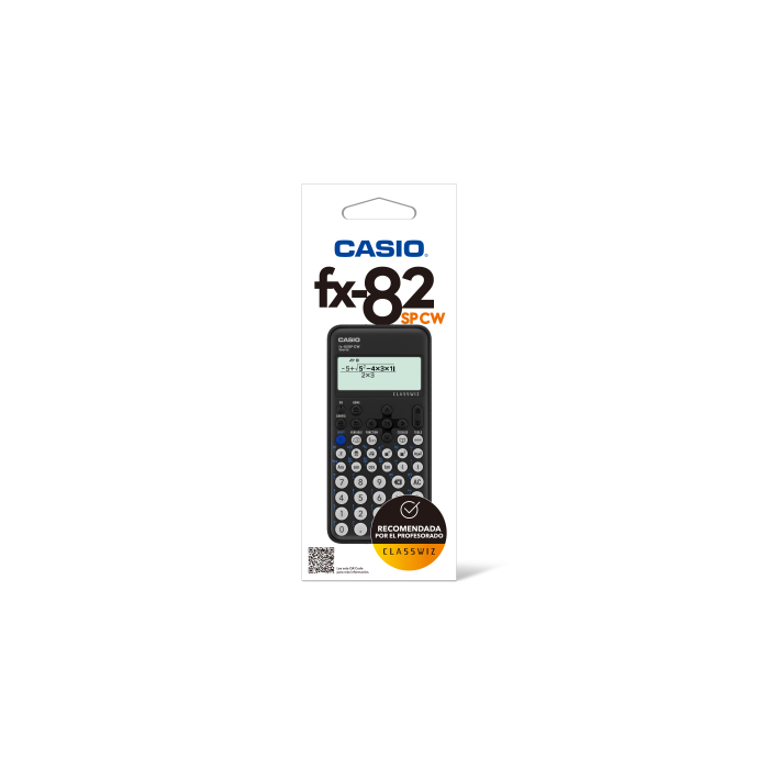Casio Calculadora Científica FX-82SPCW Negra 15 y 10+2 Dígitos, 293 Funciones y 9 Memorias