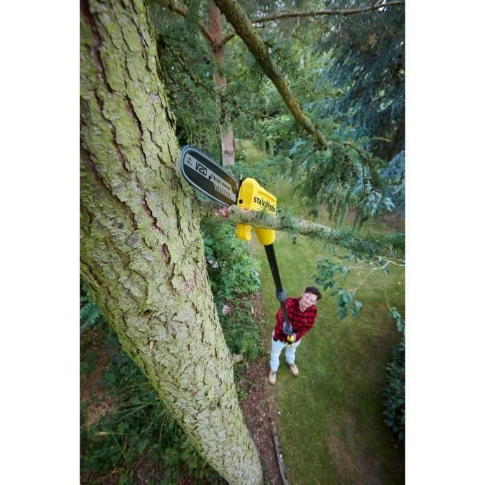 Podadora de pértiga inalámbrica - Stanley Fatmax - SFMCPS415B-XJ - 18 V - Cadena de 20 cm - Hasta 4,5 m - Batería no incluida 1 Podadora de pértiga inalámbrica - Stanley Fatmax - SFMCPS415B-XJ - 18 V - Cadena de 20 cm - Hasta 4,5 m - Batería no incluida 1