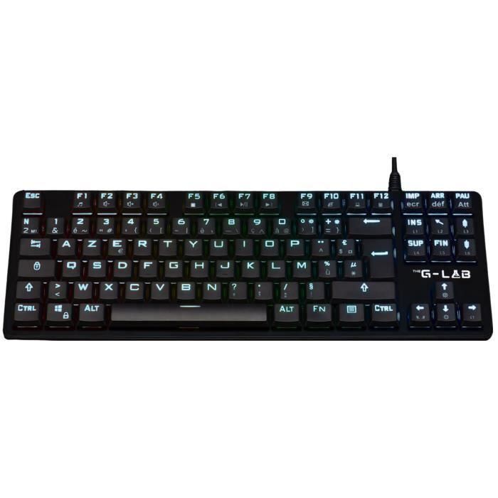 The G-Lab THE3760162050998 Teclado Gaming KEYZ PLATI. TKL Mecánico Interruptor Rojo, Perfil Bajo, RGB, Negro