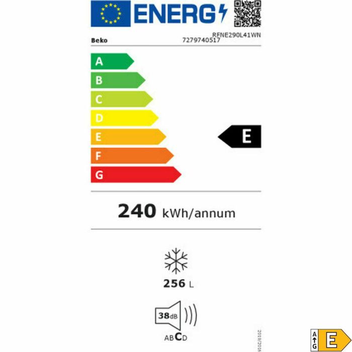 Congelador BEKO RFNE290L41WN Blanco 27