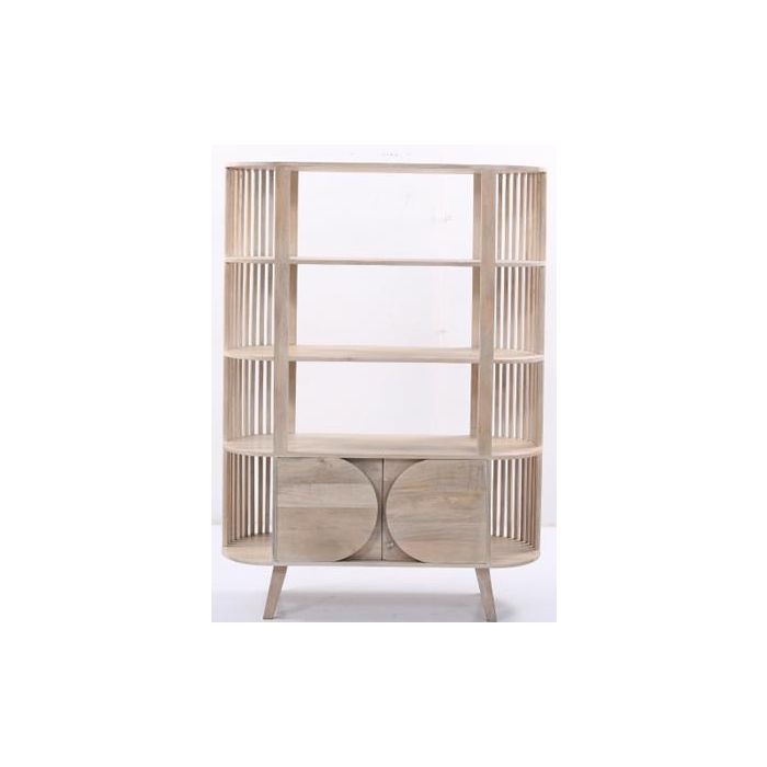 DKD Home Decor Estantería Moderna de Madera de Mango Blanco 116x40x160 cm