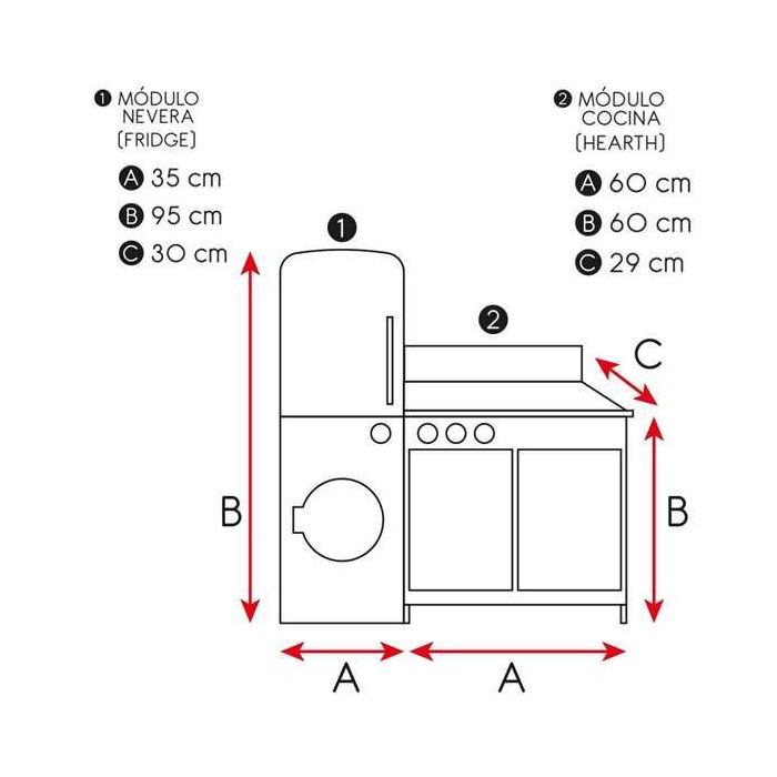 Cocina moderna de madera woomax 105x30x95 cm 2 Cocina moderna de madera woomax 105x30x95 cm 2