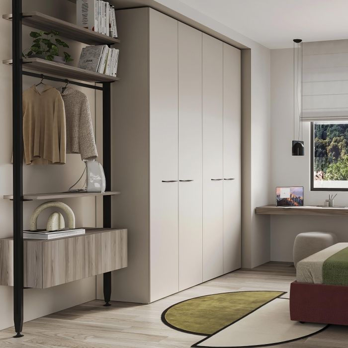 Emuca Kit de soportes para 1 estante de madera, 1 módulo y 1 barra de colgar de longitud 1m Zero, Zamak, Pintado color negro texturizado 1 Emuca Kit de soportes para 1 estante de madera, 1 módulo y 1 barra de colgar de longitud 1m Zero, Zamak, Pintado color negro texturizado 1