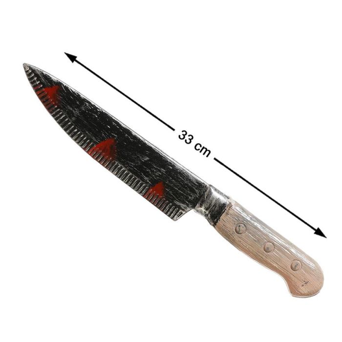 Cuchillo de Jugar con Sangre de 33 cm para Halloween
