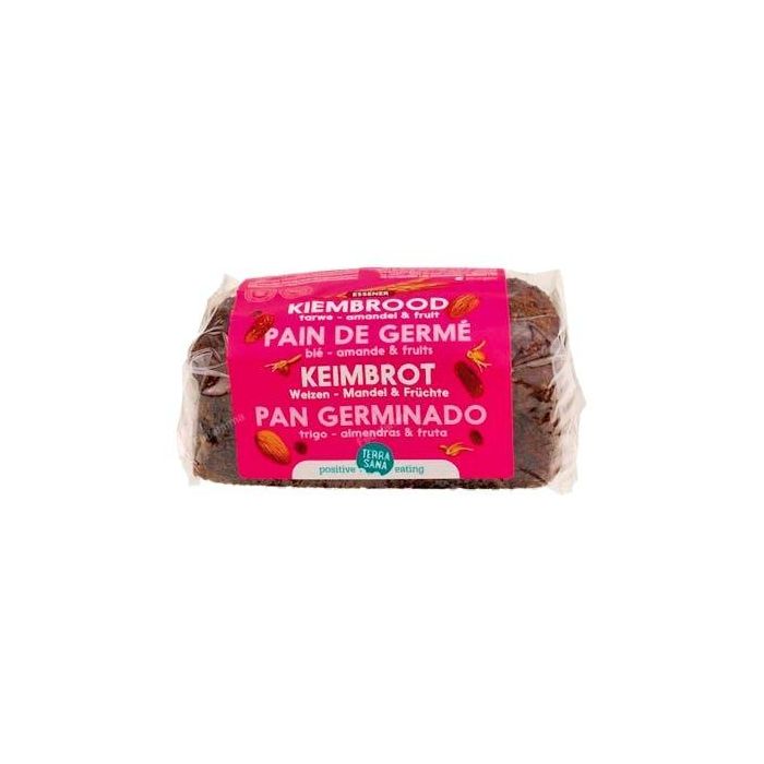 TERRASANA Pan Germinado de Trigo con Frutas y Almendras 400g Bio