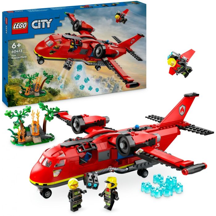 LEGO 60413 City Avión de Rescate de Bomberos Juguete con 3 Pilotos y Minifiguras 13