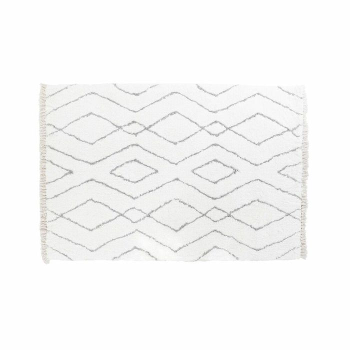 Alfombra Scandi DKD Home Decor Blanco Gris 180 x 3 x 120 cm Alfombra Scandi DKD Home Decor Blanco Gris 180 x 3 x 120 cm